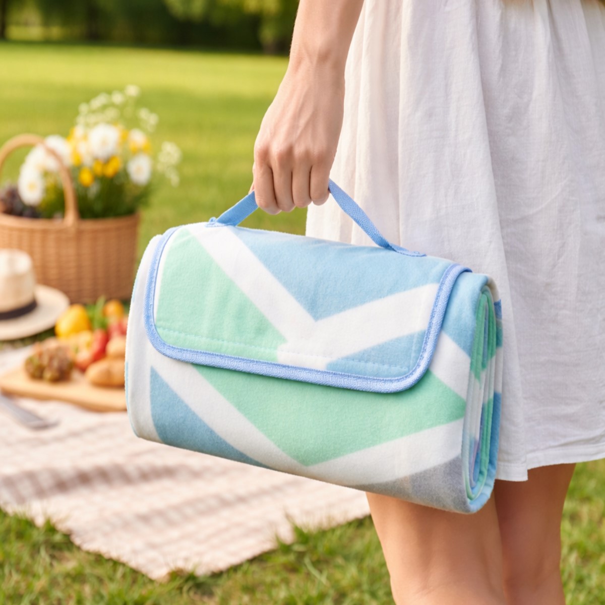 Килимок для пікніка Picnic Mat флісовий водонепроникний 120 х 135 см (R42069-S)