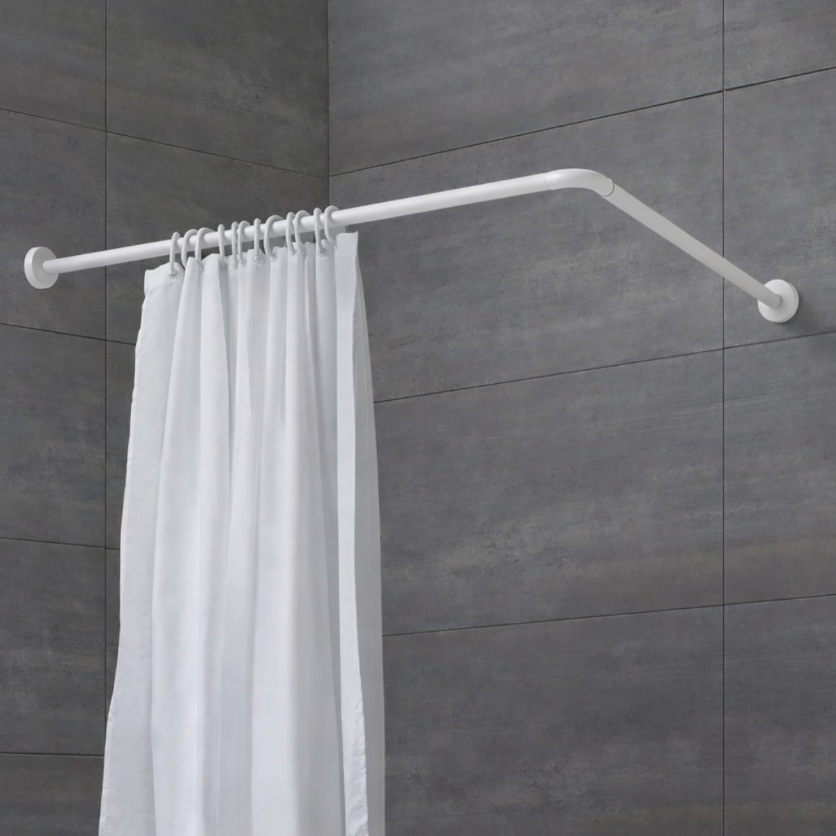 Карниз для ванної CORNER SHOWER CURTAIN ROD кутовий 80 х 80 см (R88800) Білий