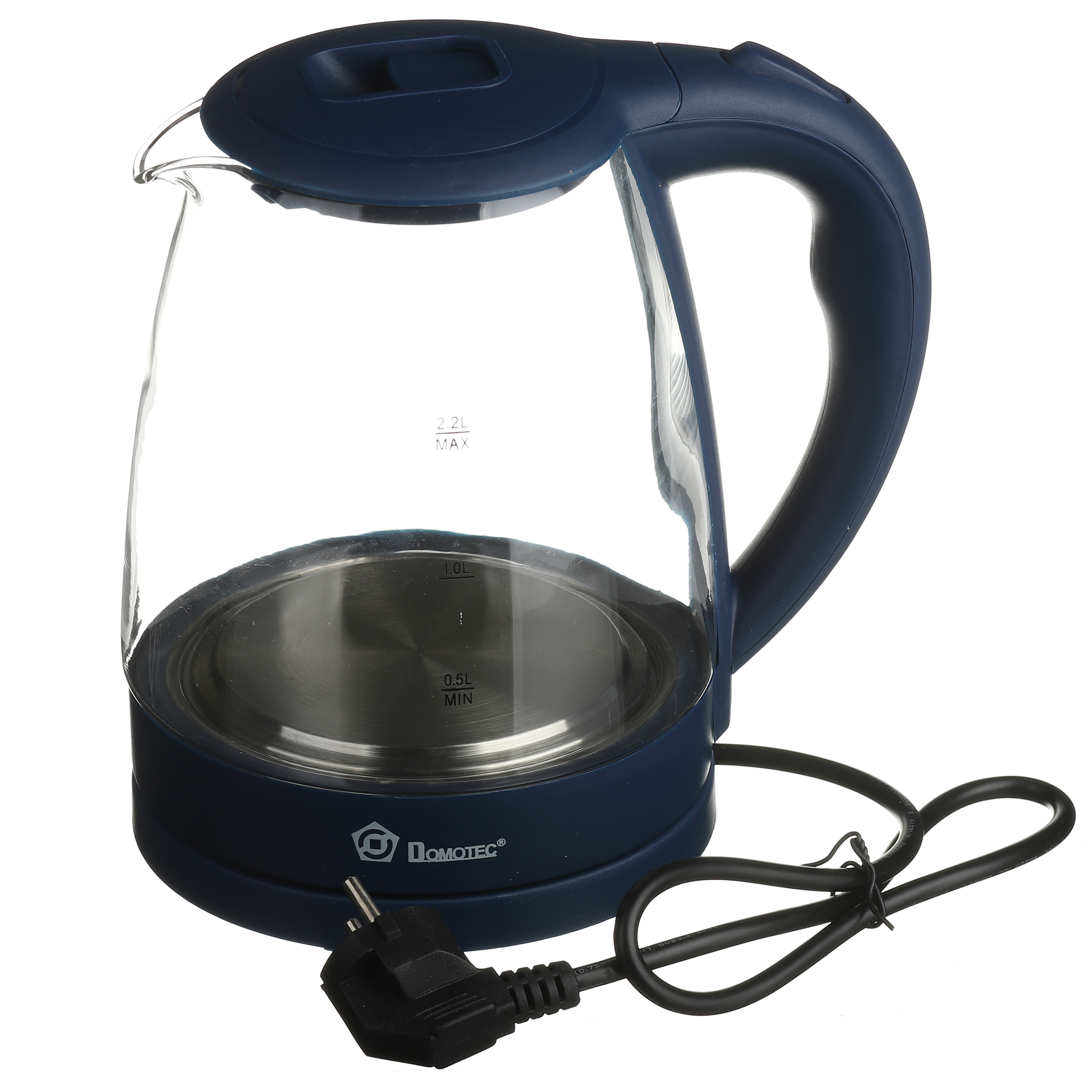 Электрочайник стекло Domotec 2.2 л (MS-8211) Deep blue