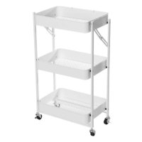Этажерка на колесах Shelf On Wheels 3 яруса 45 х 29.5 х 76 см (R88690-W) Белая