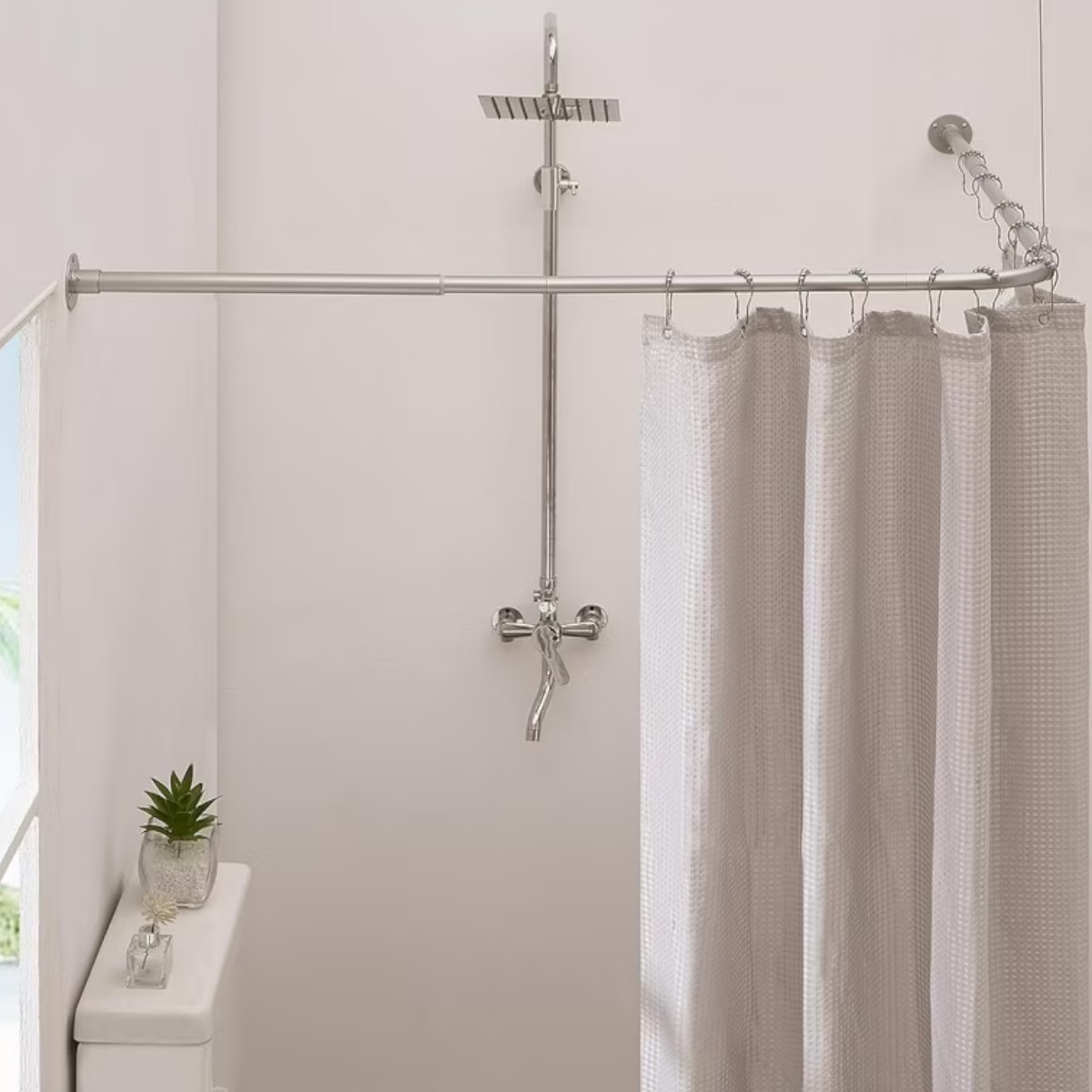 Карниз для ванної CORNER SHOWER CURTAIN ROD кутовий 80 х 80 см (R35994) Хром