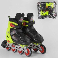 Ролики_50034-S_Best_Roller_размер_30-33_цвет_-_САЛАТОВЫЙ_(6)_колёса_PVC_ПЕРЕДНЕЕ_КОЛЕСО_СВЕТ_в_сумке