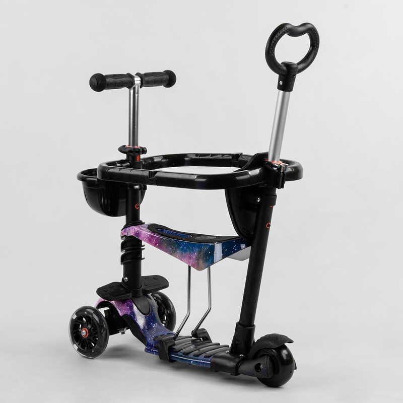 Самокат_5в1_S_3288_(1)_Best_Scooter_АБСТРАКЦИЯ_с_защитным_бампером_PU_колеса_ПОДСВЕТКА__КОЛЕС_в_коро