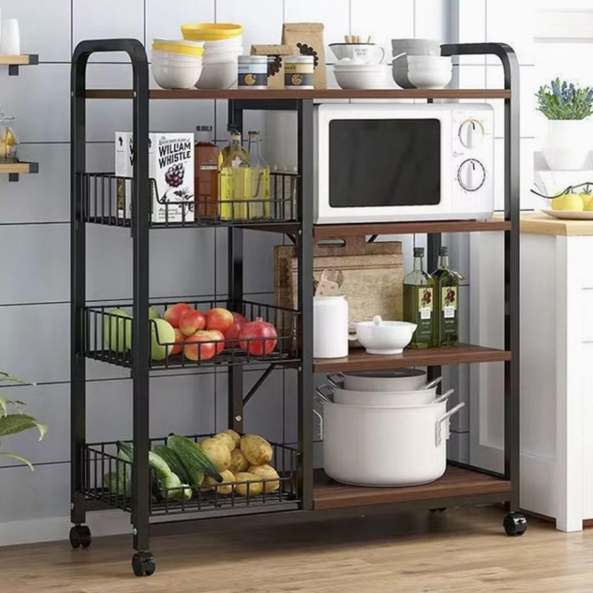 Этажерка на колесах Modern Home 80 х 30 х 130 см (M50286) 
