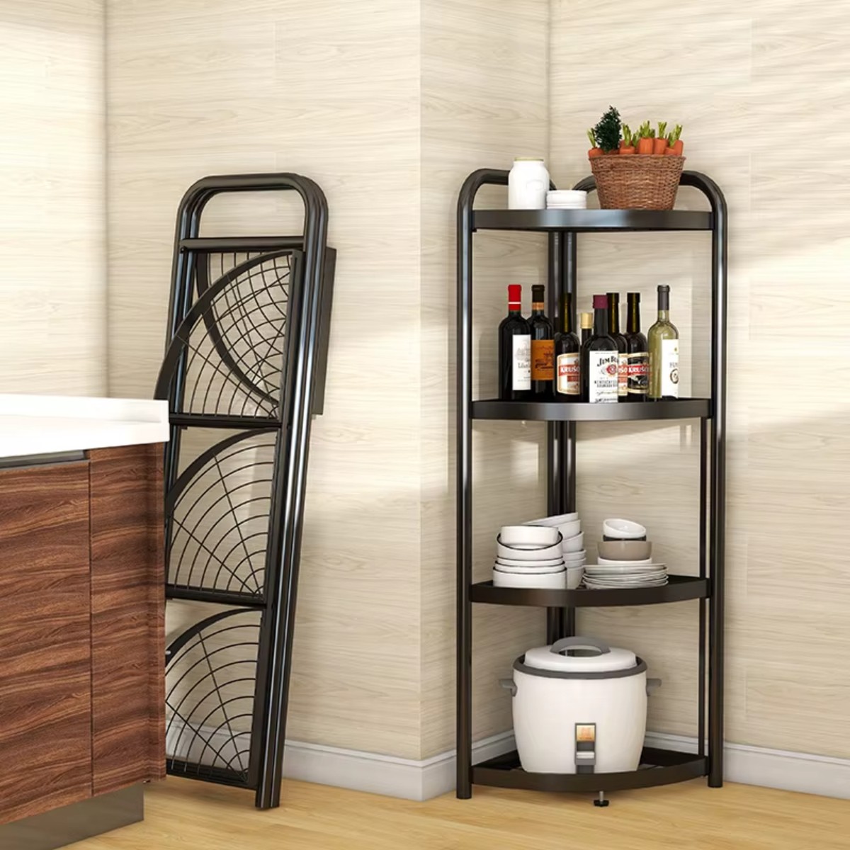 Складна полиця стелаж кутова Storage Rack 4 яруси 51 х 35 х 120 см (M50285)