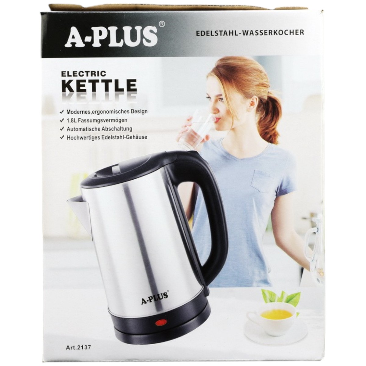 Электрочайник из нержавеющей стали A-PLUS 1.8 л (2137)