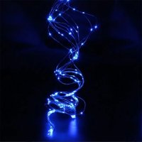 Xmas гирлянда 300L (Copper) на медной проволоке (Капля росы) Конский хвост B Синяя 3M (100)