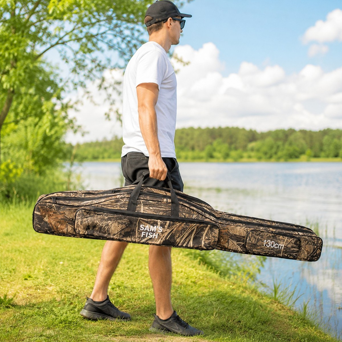 Чехол для спиннингов Sams Fish 130 см 3 отдела (SF24222-2)
