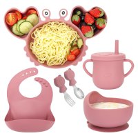Детский силиконовый набор посуды для кормления Tableware Set 