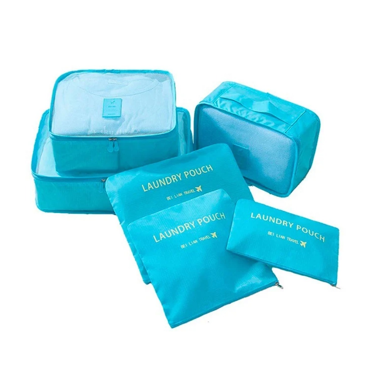 Набор дорожных сумок-органайзеров Laundry Pouch 6 шт (Голубой)