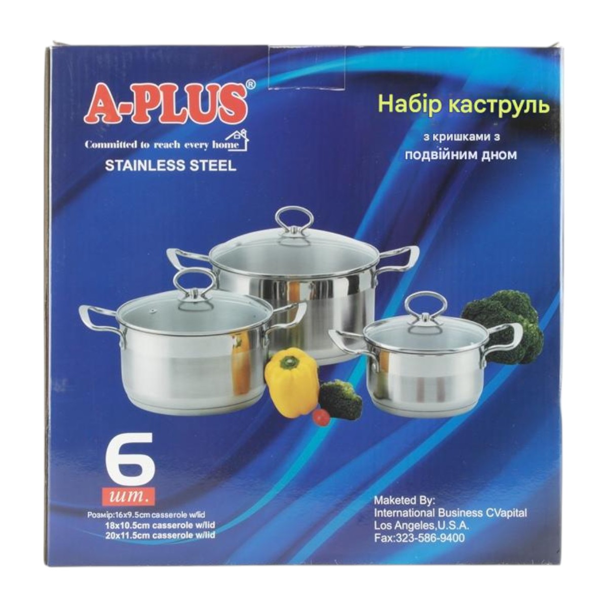 Набор кастрюль A-PLUS 6 предметов (1294)