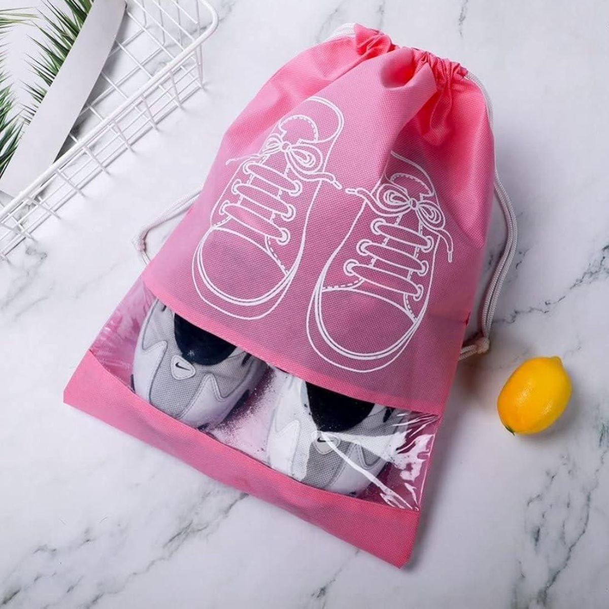 Чехол для хранения и перевозки обуви Shoe Bag на затяжках, с окошком 27 х 36 см (WW58742-3)