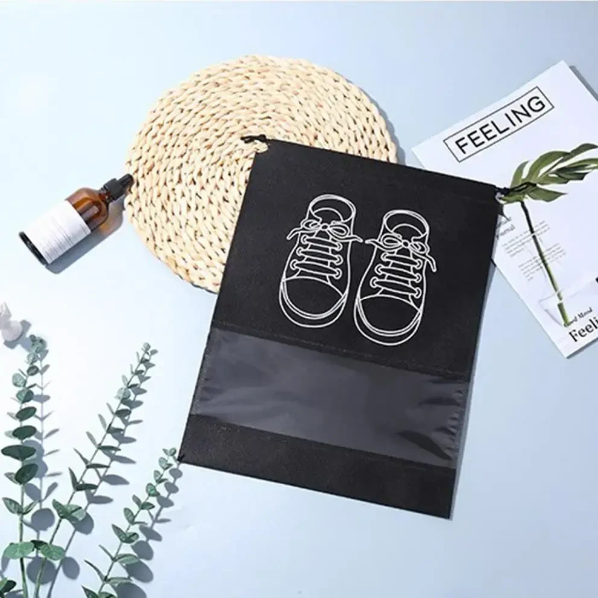 Чехол для хранения и перевозки обуви Shoe Bag на затяжках, с окошком 32 х 44 см (WW58742-4)