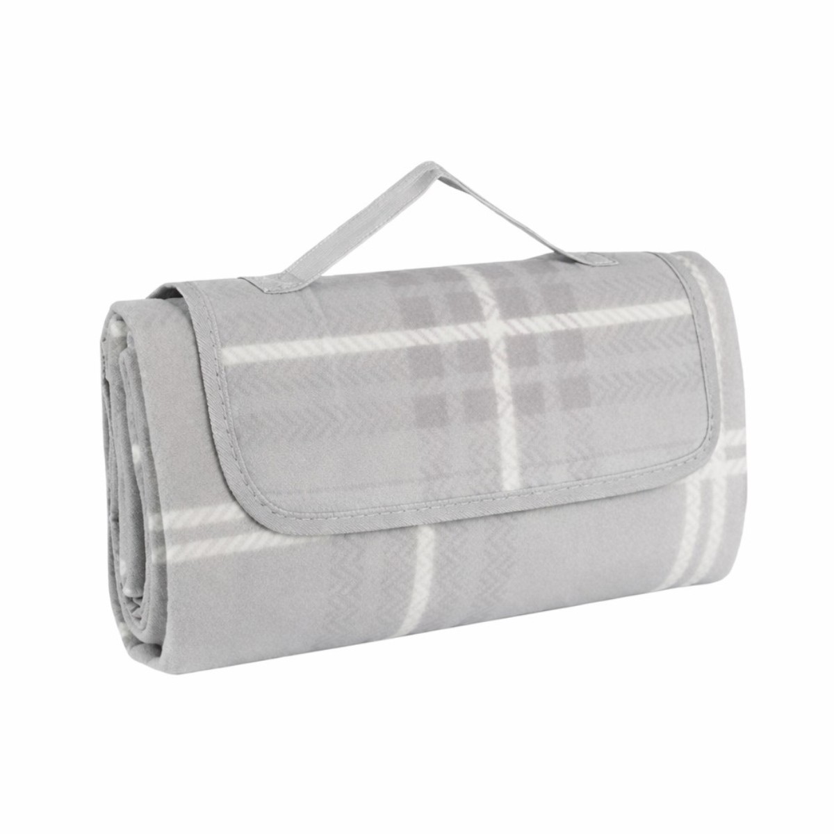 Коврик для пикника Picnic Mat флисовый водонепроницаемый 200 х 200 см (R42069-M) ("Клетка на сером")