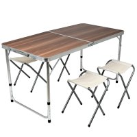 Раскладной стол чемодан с 4 стульями для пикника, рыбалки Folding Table 120 х 60 х 70 см (MH-5309S)