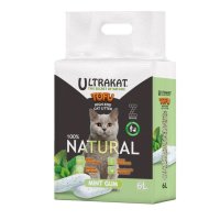 Соевый наполнитель для кошачего туалета Ultrakat Tofu с ароматом мяты 3 мм 6 л 2.5 кг