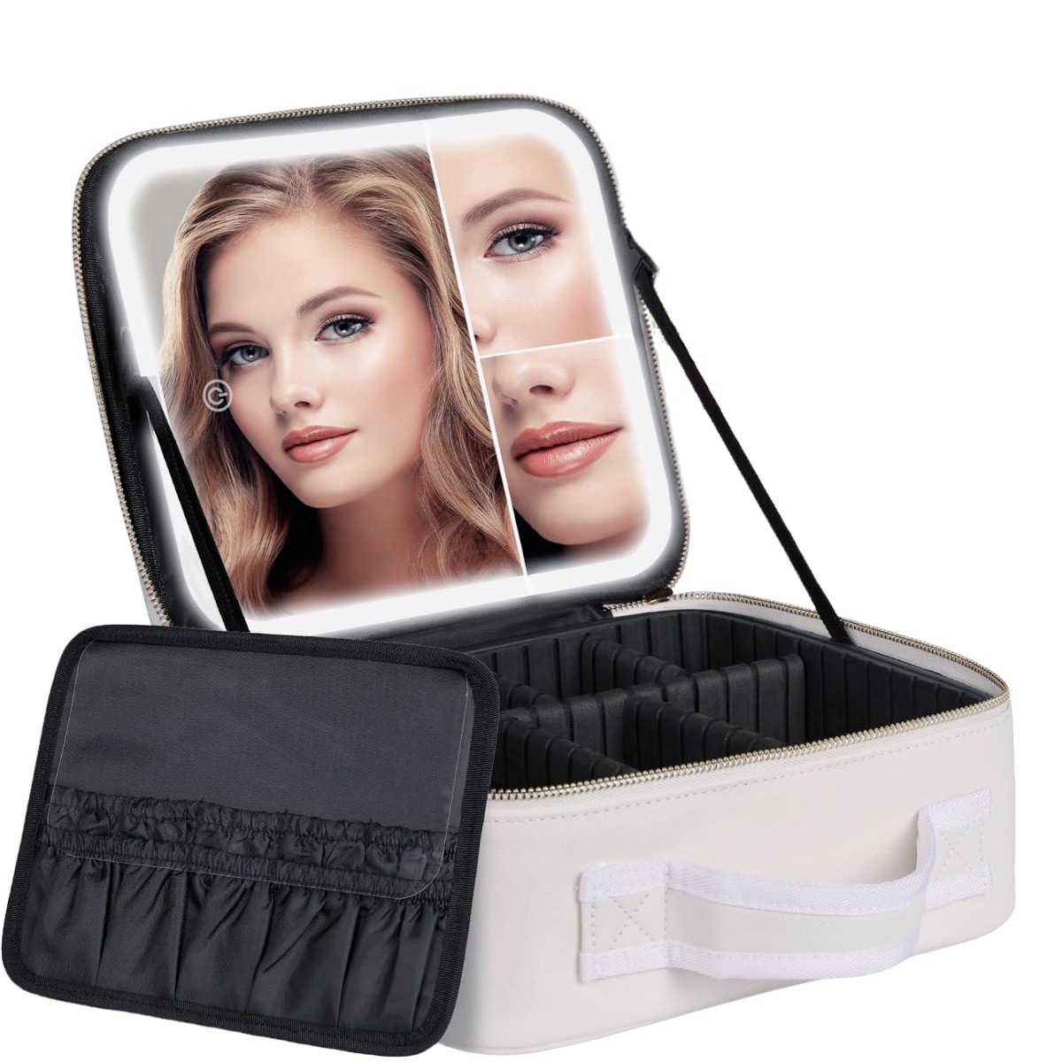 Косметичка валізка Makeup Case з дзеркалом і LED підсвічуванням, органайзер для зберігання косметики