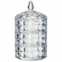 Конфетница DELISOGA 3 яруса 13 х 26 см (3926) Прозрачная