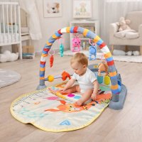 Развивающий коврик для детей Baby Piano Gym с дугой, пианино и подвесками (8808-6)