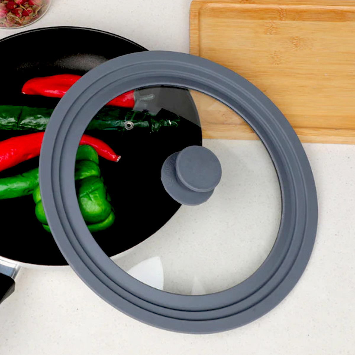Крышка мультиразмерная Multi-Size Lid стеклянная с силиконовым ободком 28/30/32 см (R41271-30)