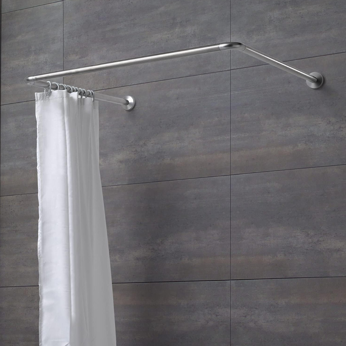 Карниз для ванної CORNER SHOWER CURTAIN ROD П-подібний 80 х 80 х 80 см (R35993) Хром