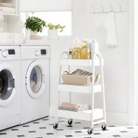 Этажерка на колесах STENSON 3 яруса 39 х 45 х 77 см (R93509-W) Белая