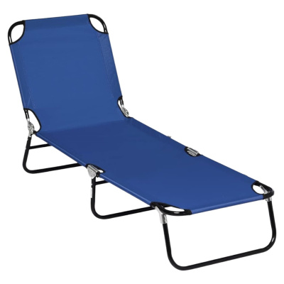 Раскладушка Folding Bed шезлонг для отдыха 185 х 56 х 26 см (MH-3300) (Синий)