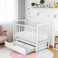 Кроватка детская маятник опускной борт + ящик TOYS 