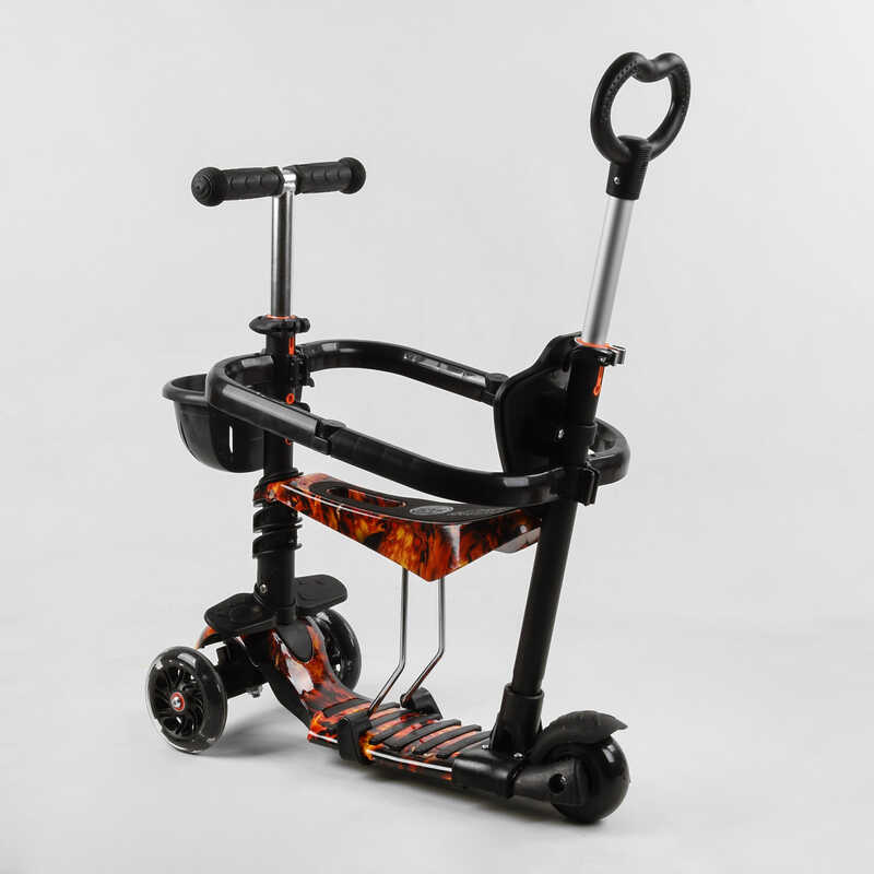 Самокат_5в1_S_8756_(1)_Best_Scooter_АБСТРАКЦИЯ_с_защитным_бампером_PU_колеса_ПОДСВЕТКА__КОЛЕС_в_коро