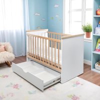 Кроватка детская маятник опускной борт + ящик TOYS 