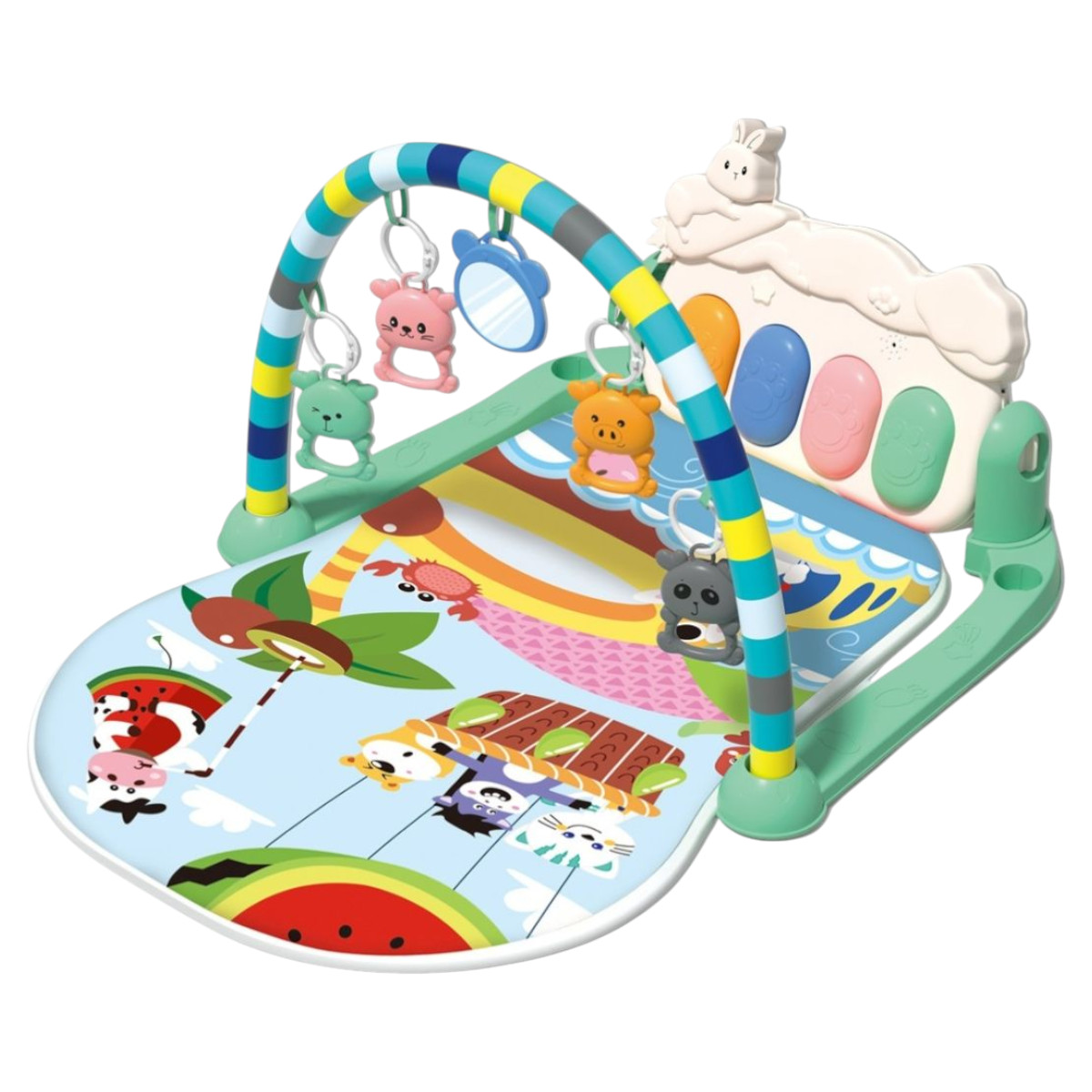 Розвиваючий килимок для дітей Rabbit Pedal Piano з дугою, піаніно та підвісками (1122-12 A)