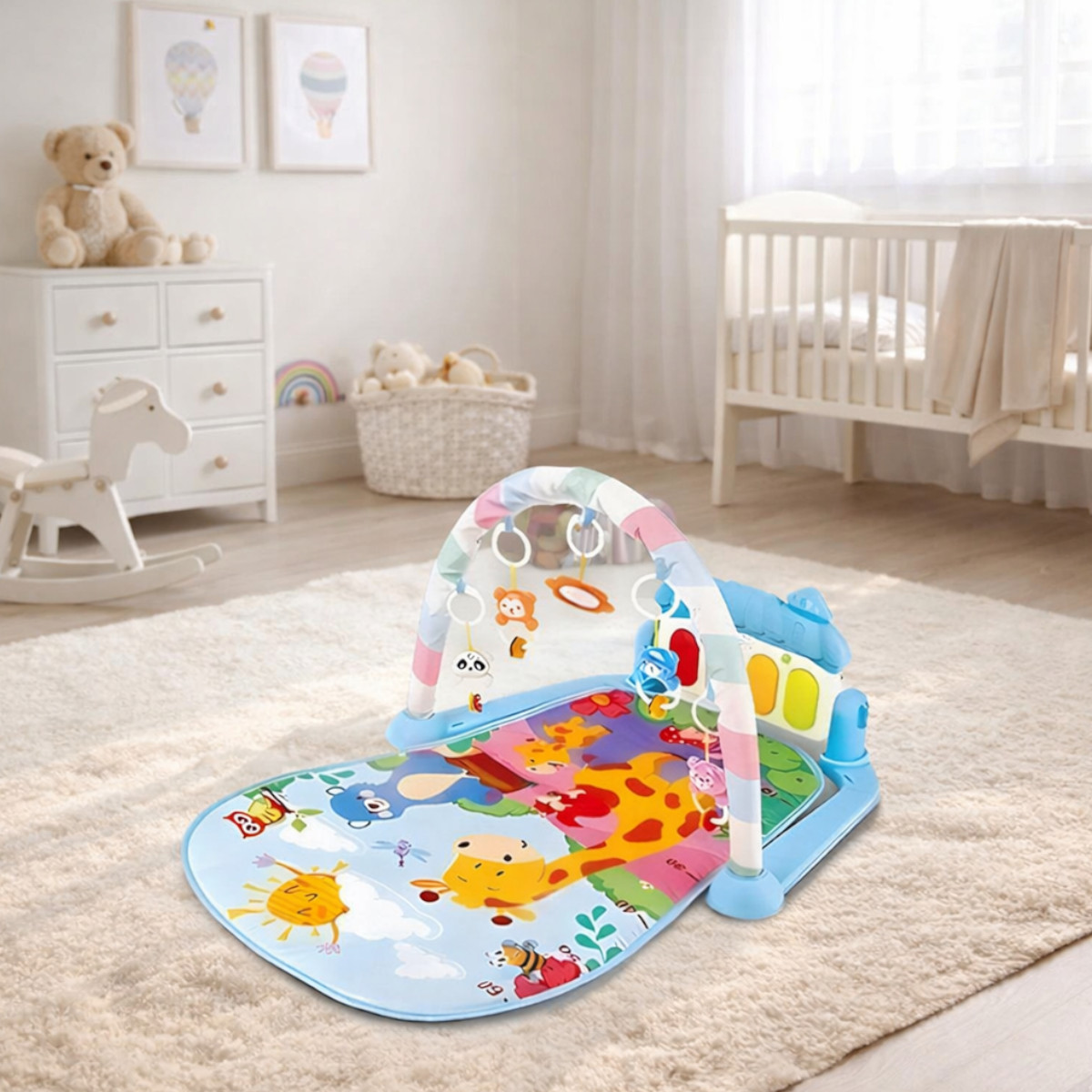 Игровой развивающий музыкальный коврик для младенцев Play Mat с дугой и пианино (972)