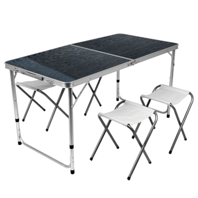 Раскладной стол чемодан с 4 стульями для пикника, рыбалки Folding Table 120 х 60 х 70 см (MH-5309S) (Черный)