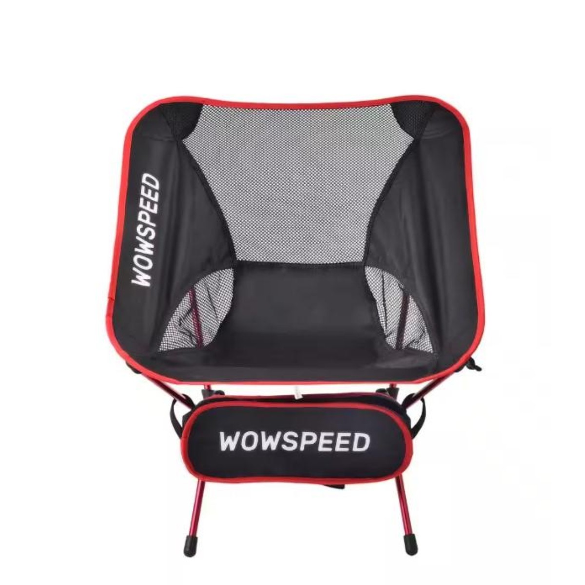 Легке розкладне туристичне крісло WOWSPEED 50 х 50 х 80 см (212 C) Чорний з червоним