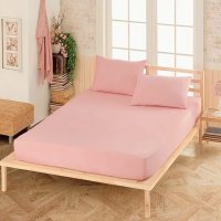 Простынь на резинке KOLOCO 180 х 200+25 см + 2 налочки 50 х 70 см (40913) Розовый