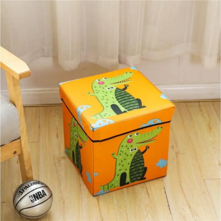 Коробка-пуф для хранения игрушек, вещей Pouf Box 30 х 30 х 30 см (R33429) (Оранжевый)