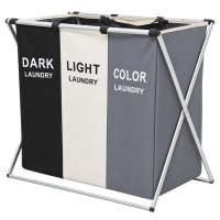 Корзина для белья складная Laundry Basket 3 секции (552 LB)