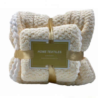Набор полотенец HOME TEXTILES микрофибра 140 х 70 и 75 х 35 см (25531) Однотонные (Бежевый)