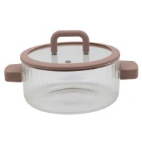Кастрюля стеклянная с крышкой Handled Glass Pot 2.5 л кастрюлька из термостойкого стекла (1059)