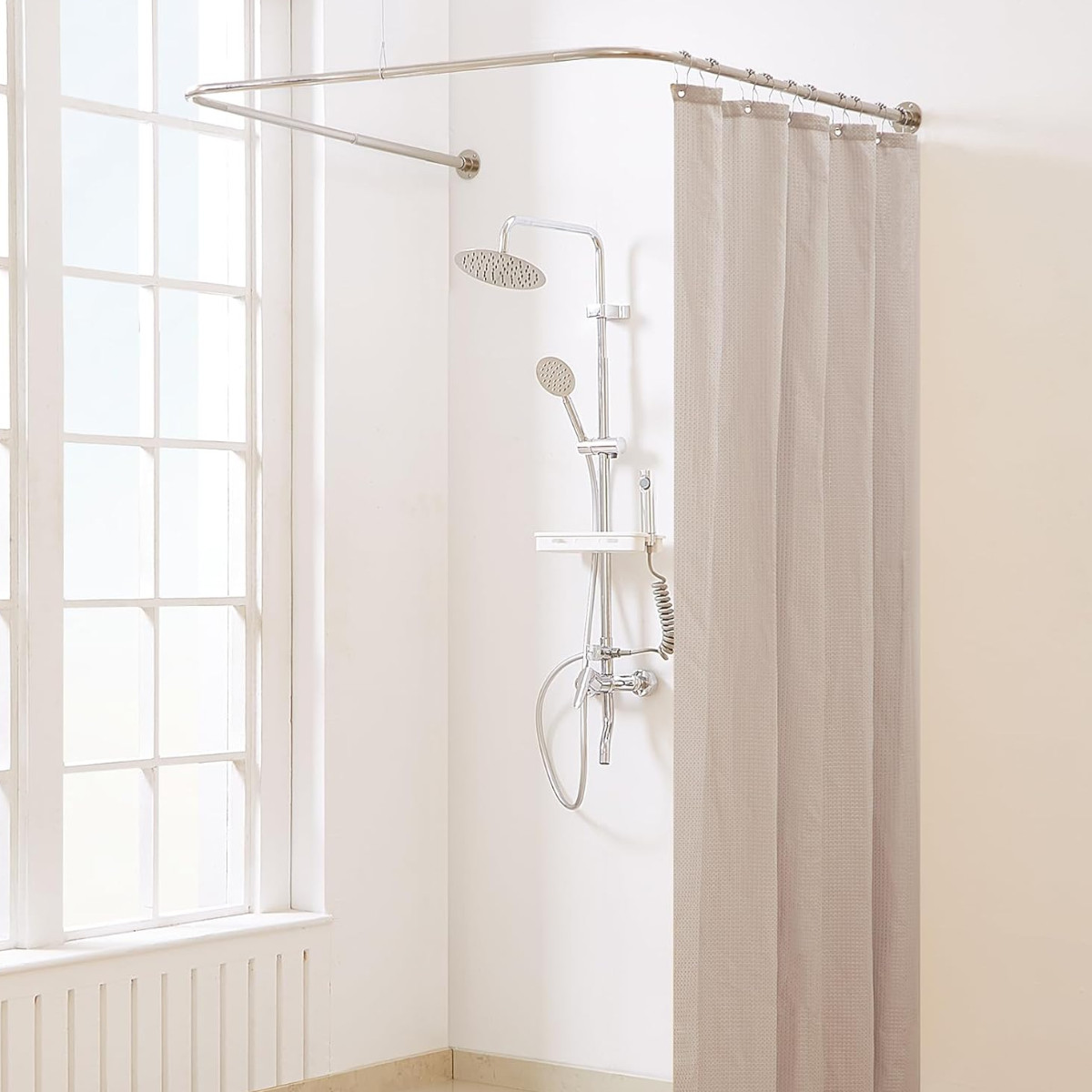 Карниз для ванної CORNER SHOWER CURTAIN ROD П-подібний 80 х 80 х 80 см (R35993) Хром