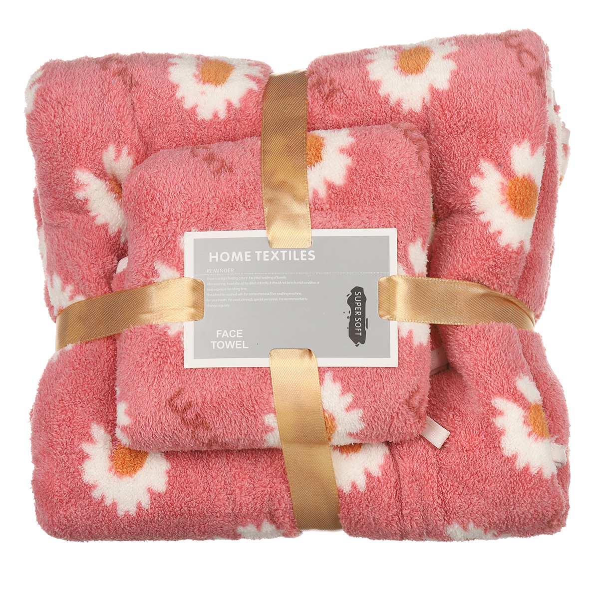 Набір рушників HOME TEXTILES мікрофібра 135 х 70 і 75 х 35 см Ромашка (30609)