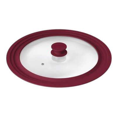 Крышка мультиразмерная Multi-Size Lid стеклянная с силиконовым ободком 18/20/22 см (R41271-20) (Бордовый)