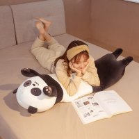 Мягкая плюшевая игрушка Панда Батон подушка обнимашка (41098) Черно-белый