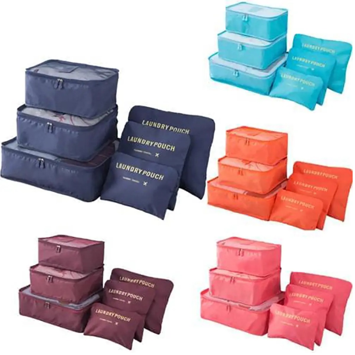 Набір дорожніх сумок-органайзерів Laundry Pouch 6 шт 