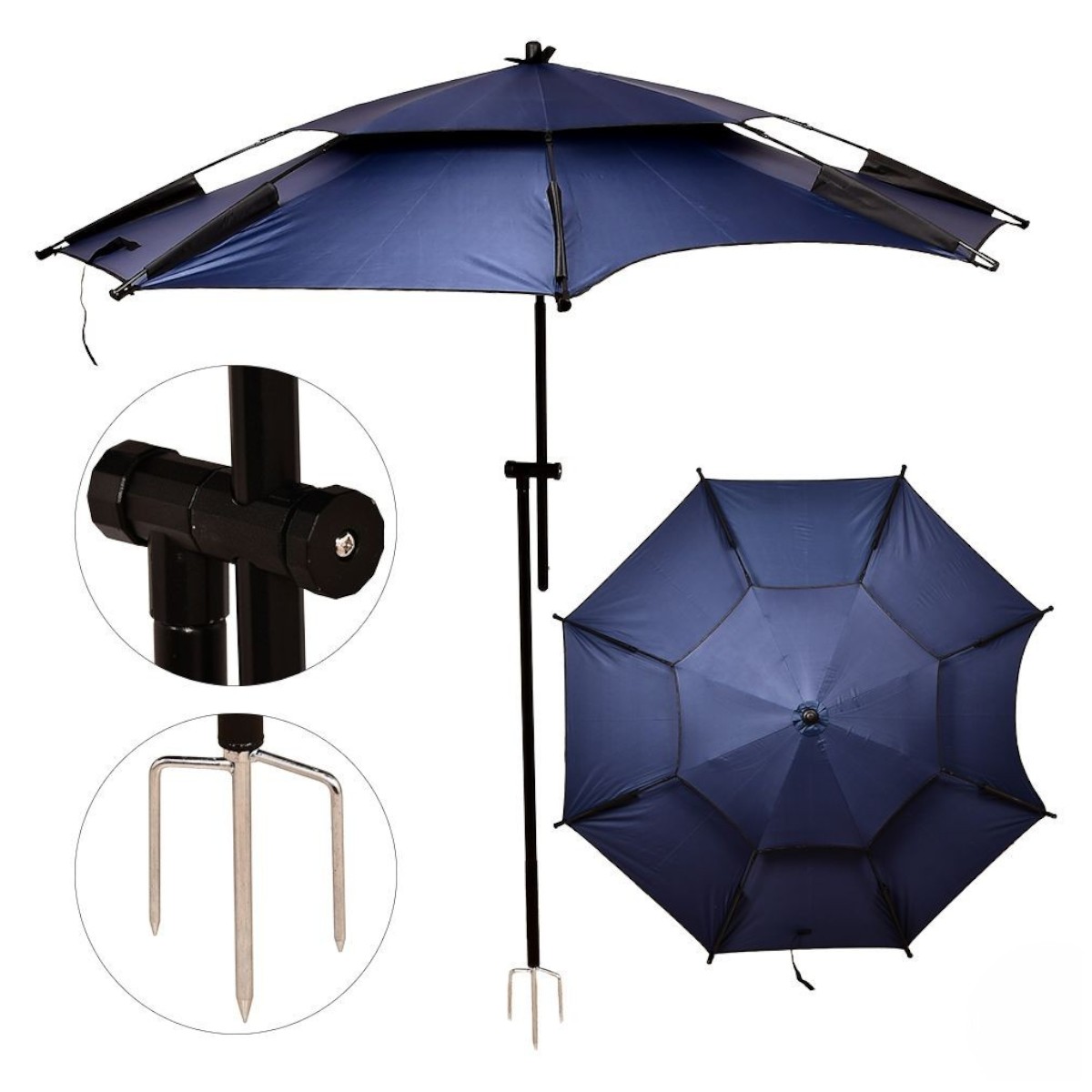 Зонт пляжный садовый рыбацкий антиветер с наклоном Outdoor Umbrella 2 м (MH-5470)