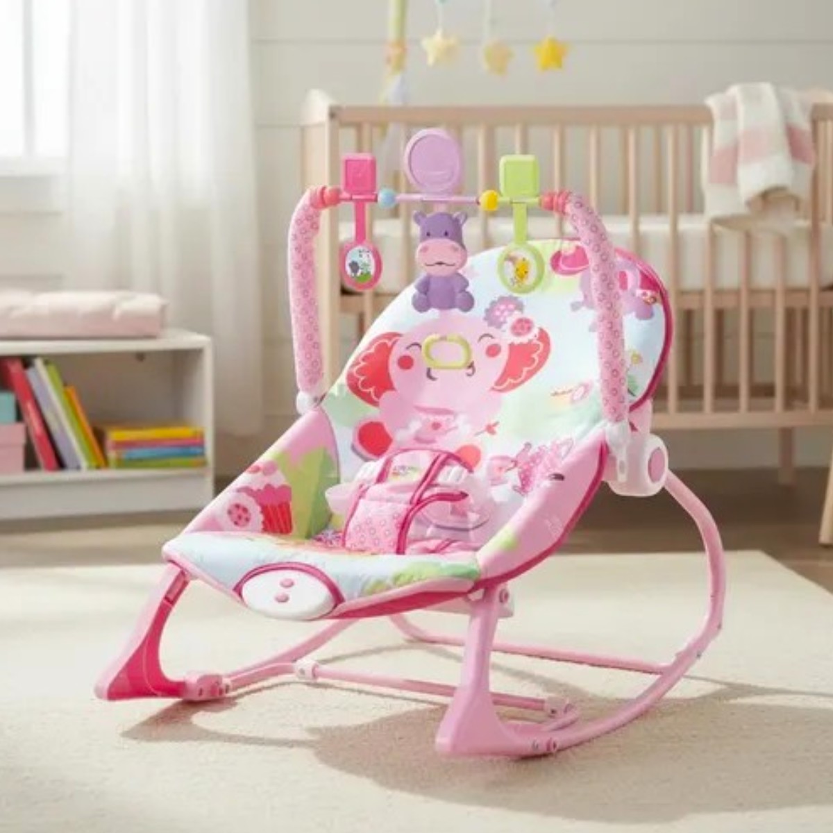 Дитячий шезлонг-гойдалка Mengo Baby заколисуючий центр для новонароджених дітей, дитяче крісло