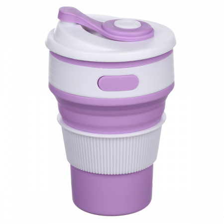 Складной силиконовй стакан 350 мл SILICON MAGIC CUP (Фиолетовый)