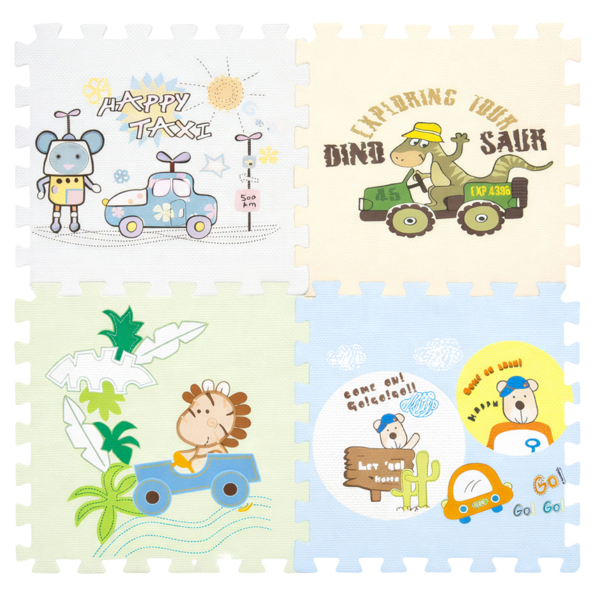 Детский коврик-пазл развивающий, игровой для ползания малышей Puzzle Mat 60 х 60 см 4 шт (C 73914)