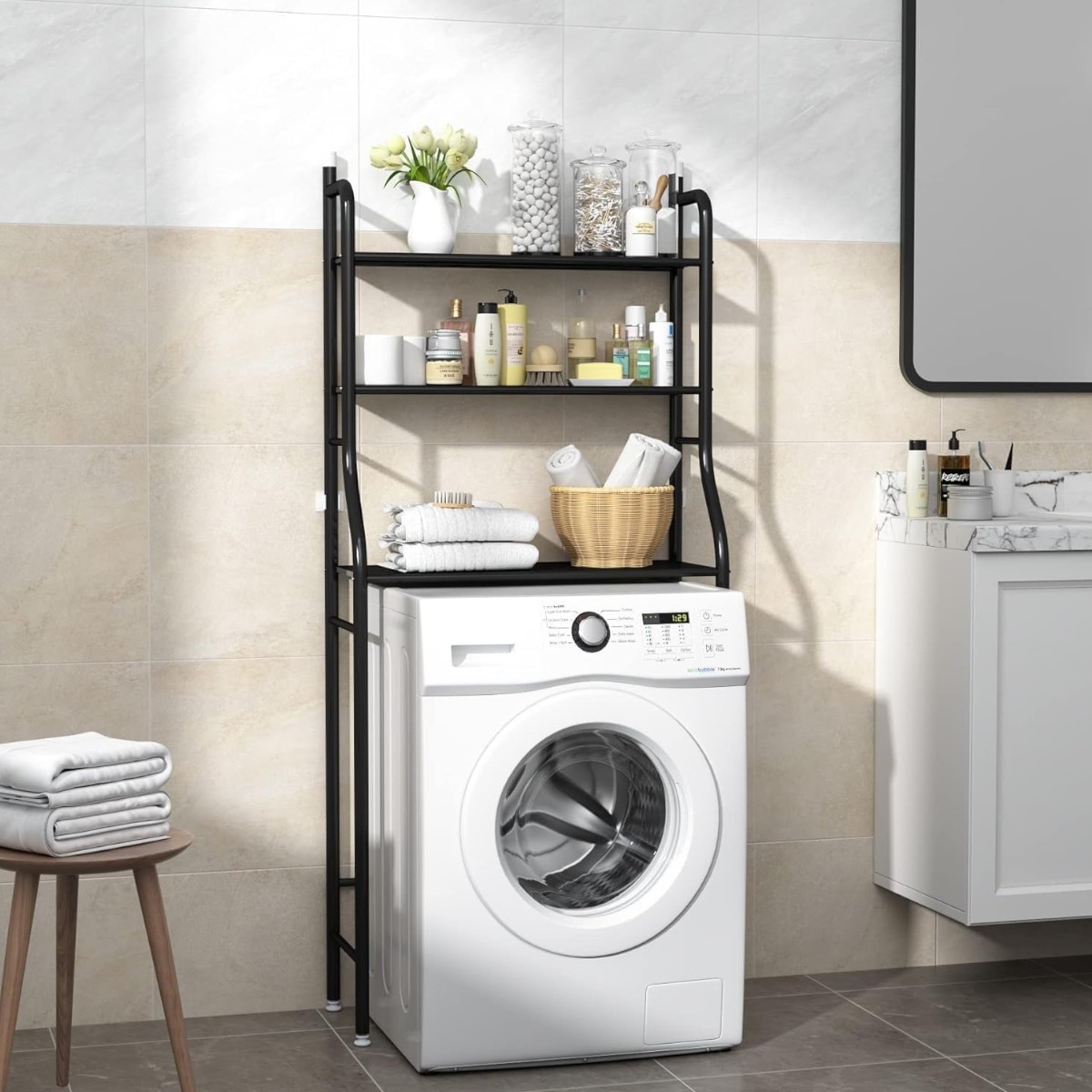 Полка стеллаж напольная над стиральной машиной Laundry Rack 65 х 25 х 155 (R94069)