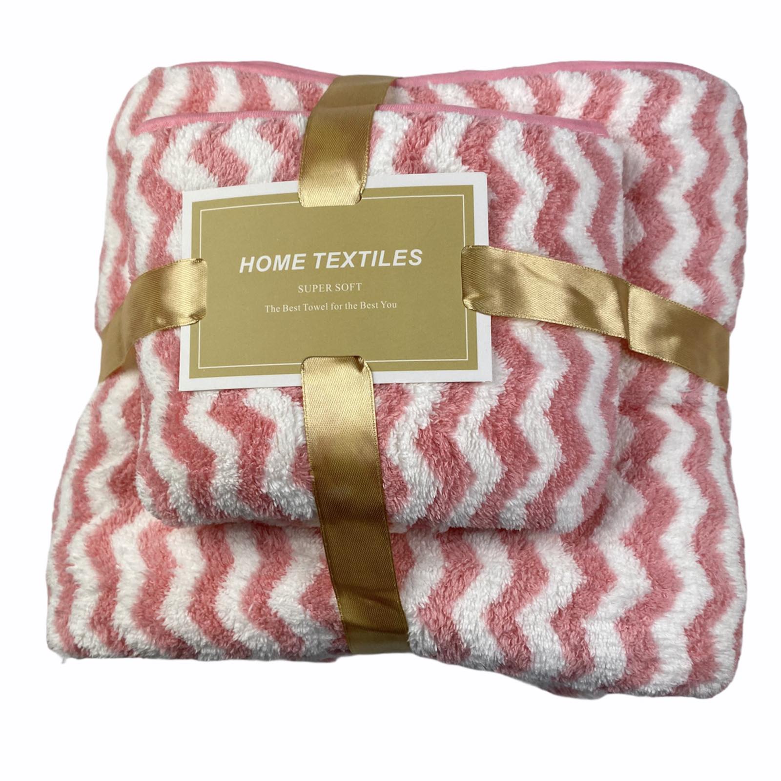Набор полотенец HOME TEXTILES микрофибра 140 х 70 и 75 х 35 см (29164) Зигзаг